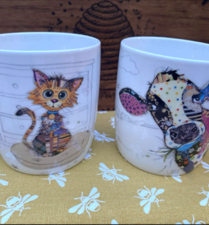 Bug art mugs 1